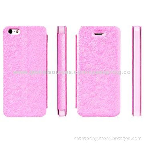 Leather cases for iPhone 5S/5/4S, PU leather material with silk texture cases